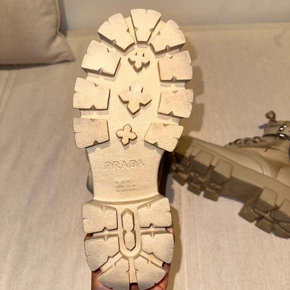 PRADA - Monolith leather and Re-Nylon boots with pouch - Picture 7 of 12